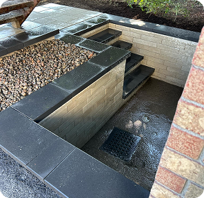 Aménagement paysager en cours de réalisation